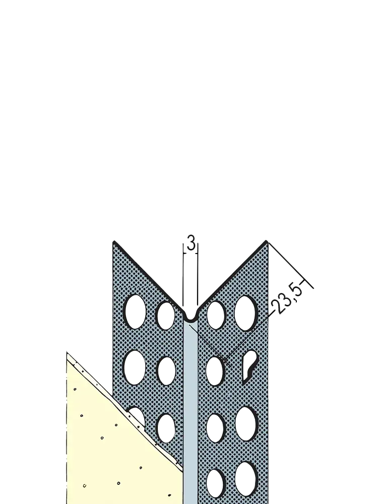 Kantenprofil Trockenbau, 2,5 m x 1 mm