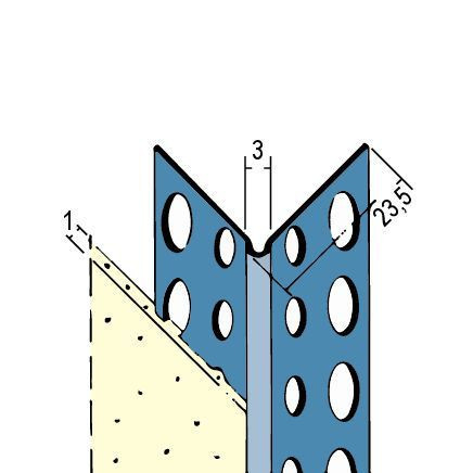 Protector outside corner visible, 1 mm