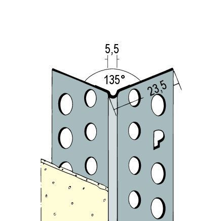 Protektor Kantenprofil für 135°, 1 mm, 2,5 m