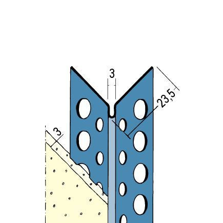 Protector outside corner visible, 3 mm